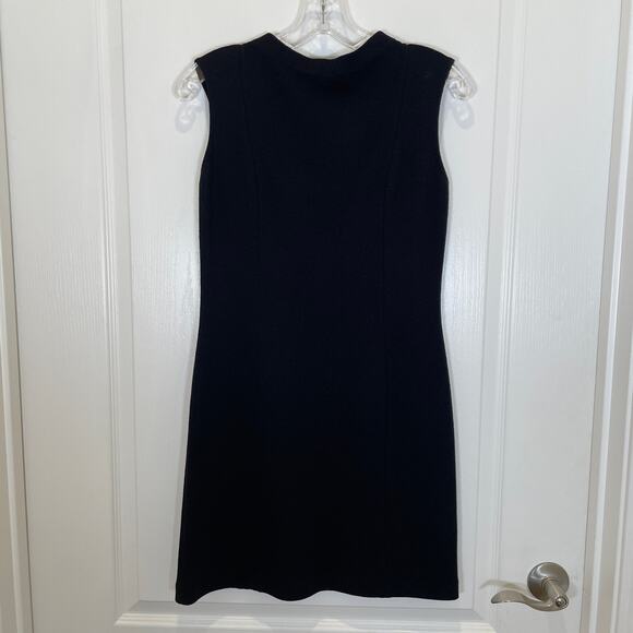 St. John Marie Gray Collection Santana Knit Dress Black Sleeveless Sheath NWT 2 - Picture 1 of 6